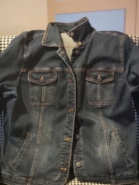 Classic Dark Blue Denim Jacket with Button Front